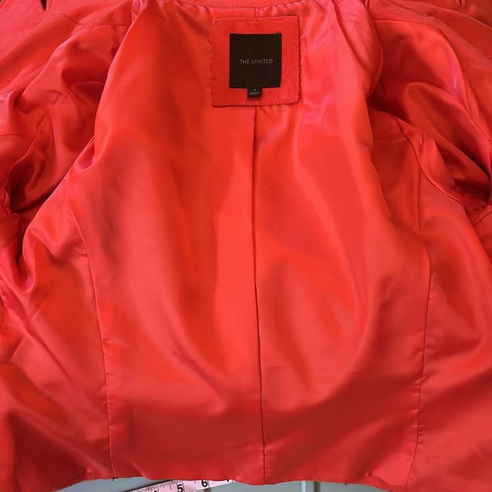 The Limited Orange Crop Wool Blend Double breast Pea Coat w/Gold Buttons Size S - Picture 11 of 13
